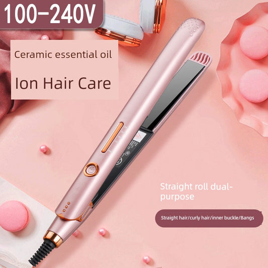 110V Electric Hair Straightener Straight Hair Hair Curler Dual-Use Anion Hair Straighter Small Hair Straightening Tool Bang Clip Ironing Board Good Vibrations