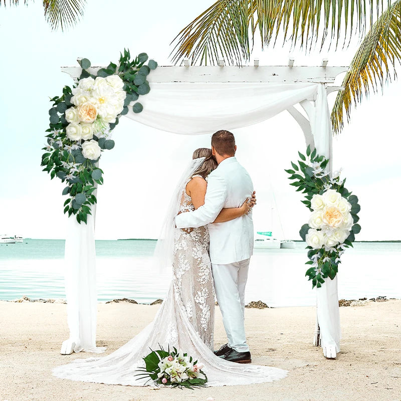 Artificial Flower Wedding Arch Door Frieze Decoration Bohemian Large Flower Pendant Wedding Ceremony Christmas Door Floral Decor Good Vibrations
