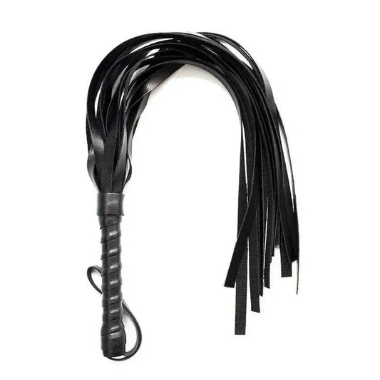 BDSM leather whip for erotic bondage and fetish spanking games.