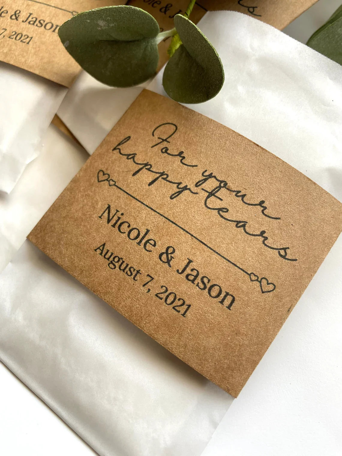 Wedding Party Favors for Guests, For Your Happy Tears Wedding Tissues, Tears of Joy Tissue Packets, Wedding Handkerchief Good Vibrations