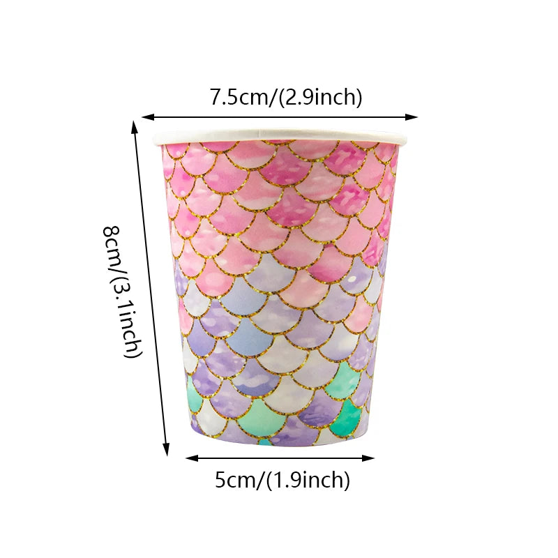 Mermaid Party Decorations Supplies Mermaid Disposable Plates Cup Napkins Set for Girls Baby Shower Mermaids Princess Birthday Good Vibrations