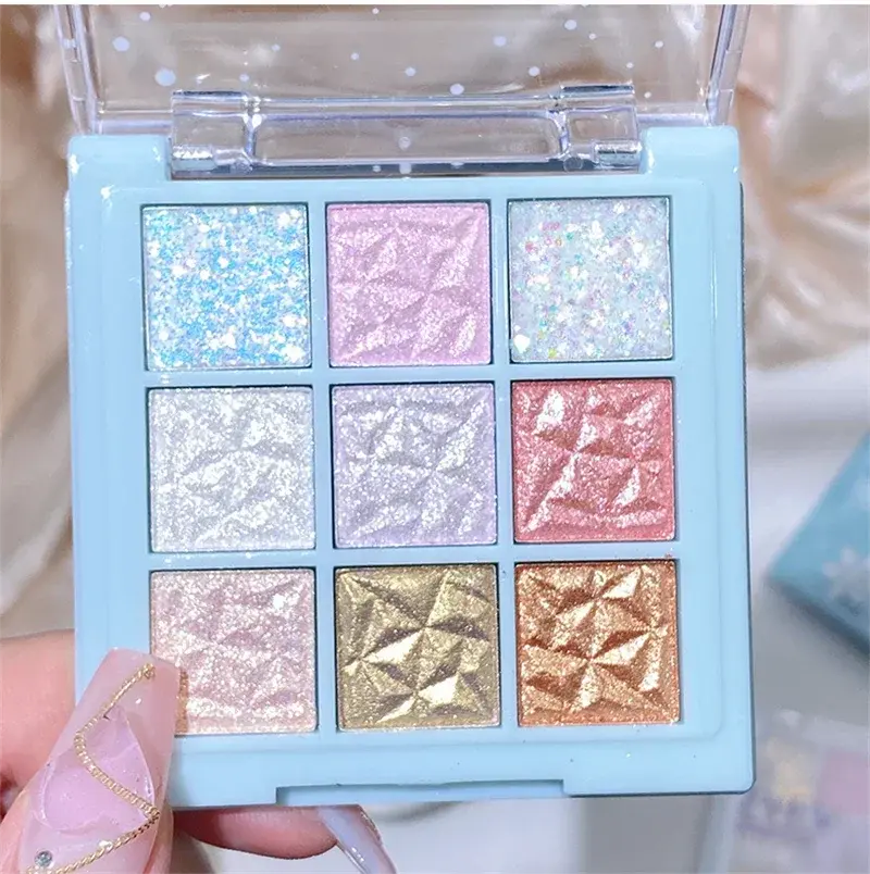 Dream Girl Eyeshadow Palette 9 Colors Snowflake Shimmer Matte Highlights Cool Tone Eye Shadow Korean Make-up Women Cosmetic Good Vibrations