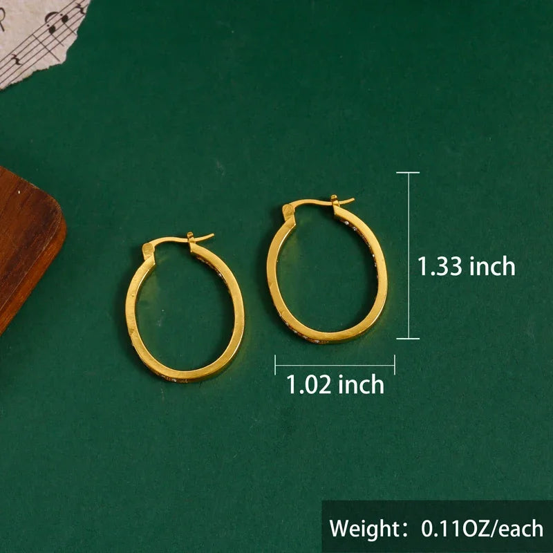 1 Pair Of Simple Large Hoop Earrings With Fashion Temperament, Female Personality Street Match, Banquet Holiday Wear Good Vibrations Adult Super Store