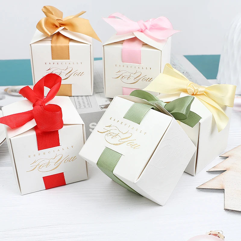 10Pcs Wedding Favors Gifts Box Souvenirs Gifts Boxes With Ribbon Candy Box Christening Baby Shower Birthday Event Party Supplies Good Vibrations