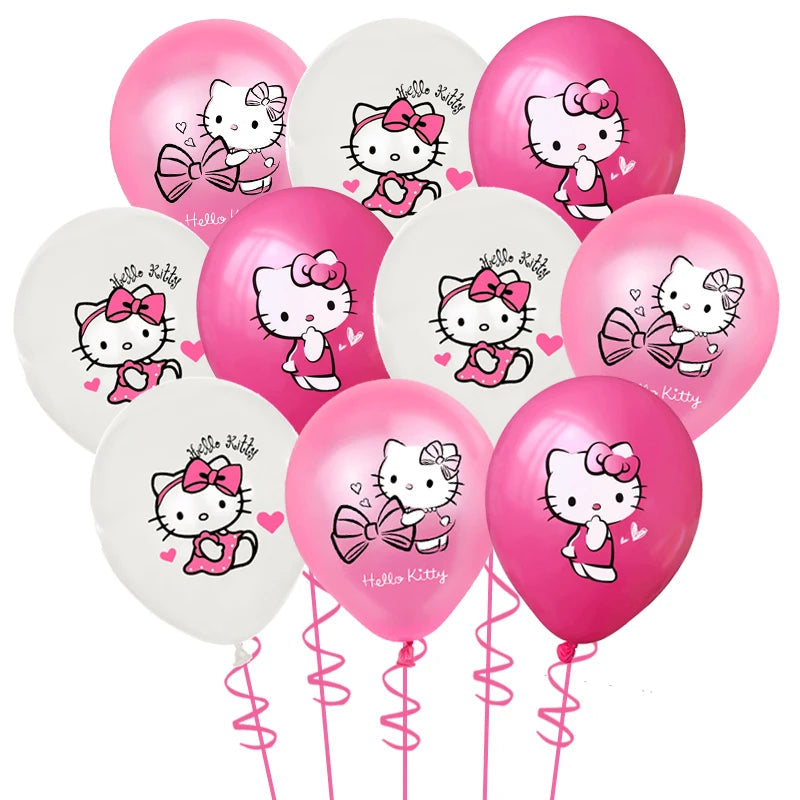 Cartoon Hello Kitty Theme Birthday Party Decor Supplies Kawaii KT Cat Latex Balloons Animal Balloon Baby Shower Kids Toys Gifts Good Vibrations