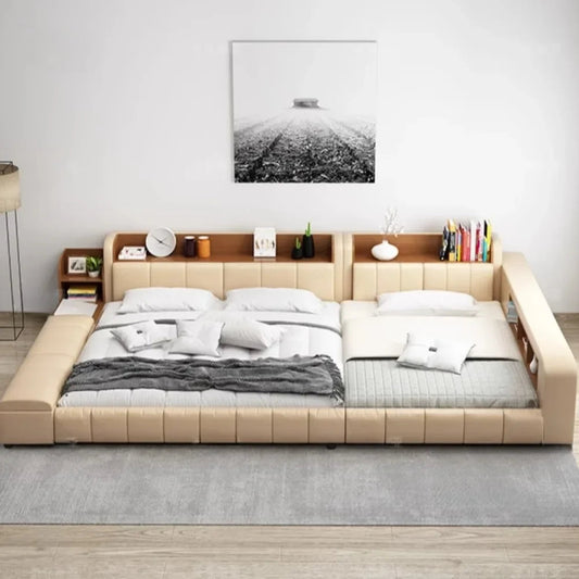 Headboards Double Bed Waterproof Minimalist Multifunctional Luxury Bed Japanese Nightstands Mobili Per La Casa Bedroom Furniture Good Vibrations