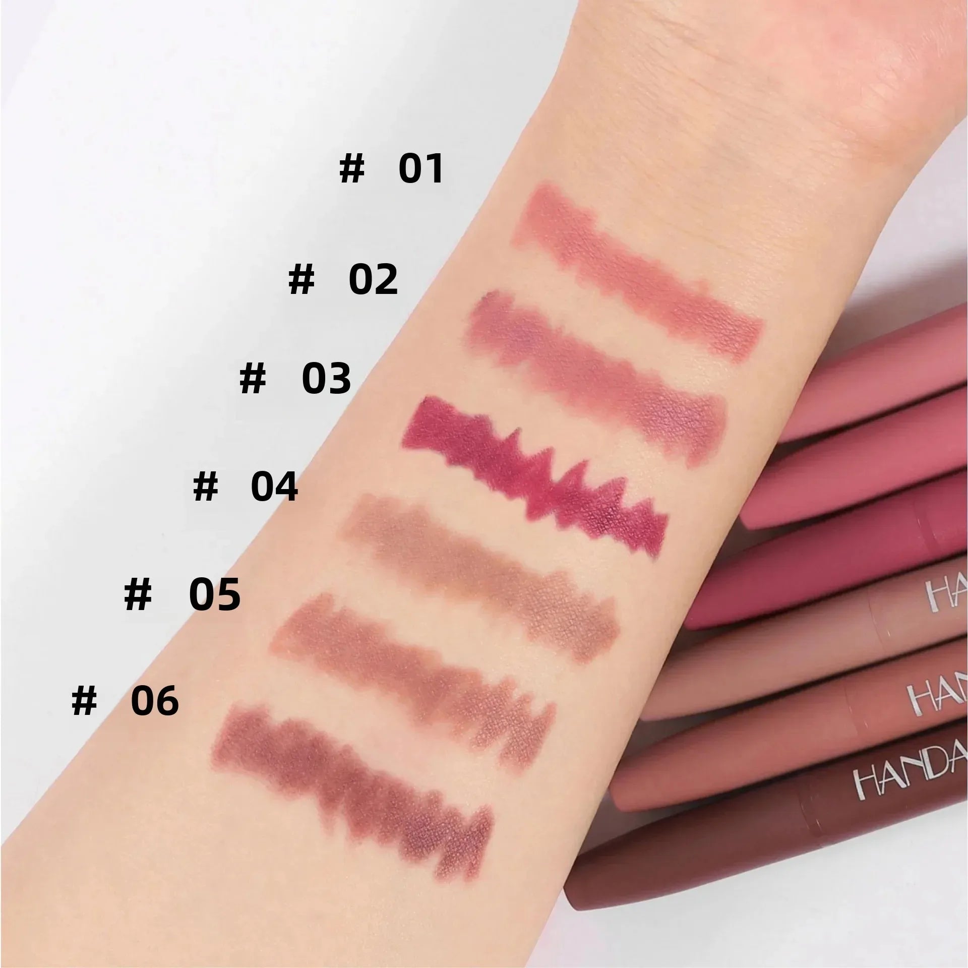 Long Wearing Matte Lipliner Set 6 Colors Creamy Texture Lip Defining Pencil Easy Glide Non Fading Makeup Must Have Good Vibrations