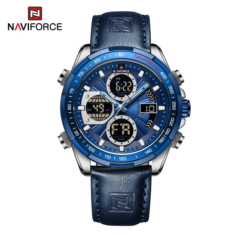 New NAVIFORCE Watches for Men Leather Mens Military Sport Waterproof Watch Quartz WristWatch Chronograph Male Clock Good Vibrations