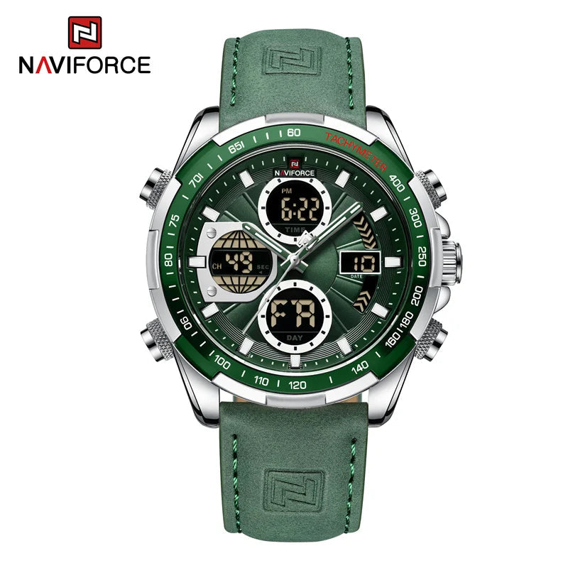 New NAVIFORCE Watches for Men Leather Mens Military Sport Waterproof Watch Quartz WristWatch Chronograph Male Clock Good Vibrations