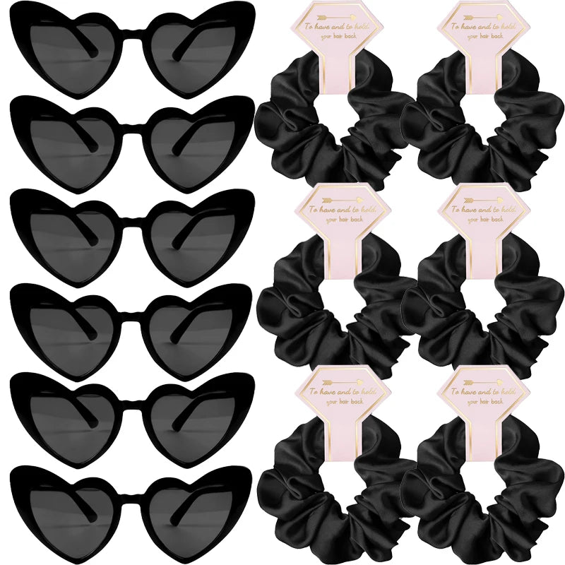 Bridesmaid Satin Scrunchies Bachelorette Hair Ties Sunglasses Set Bridesmaid Gifts Wedding Bridal Shower Favors Proposal Gifts Good Vibrations