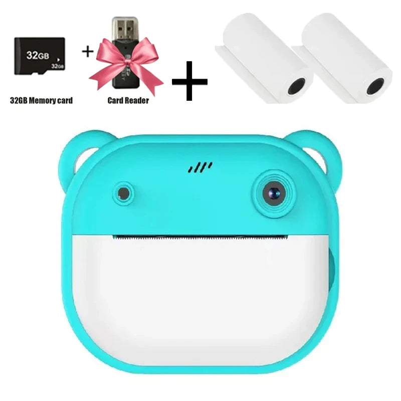 Children Digital Camera Instant Print for Kids Thermal Print Camera Instant Photo Printing Camera Video Toys+32G Memory Card Good Vibrations Adult Super Store