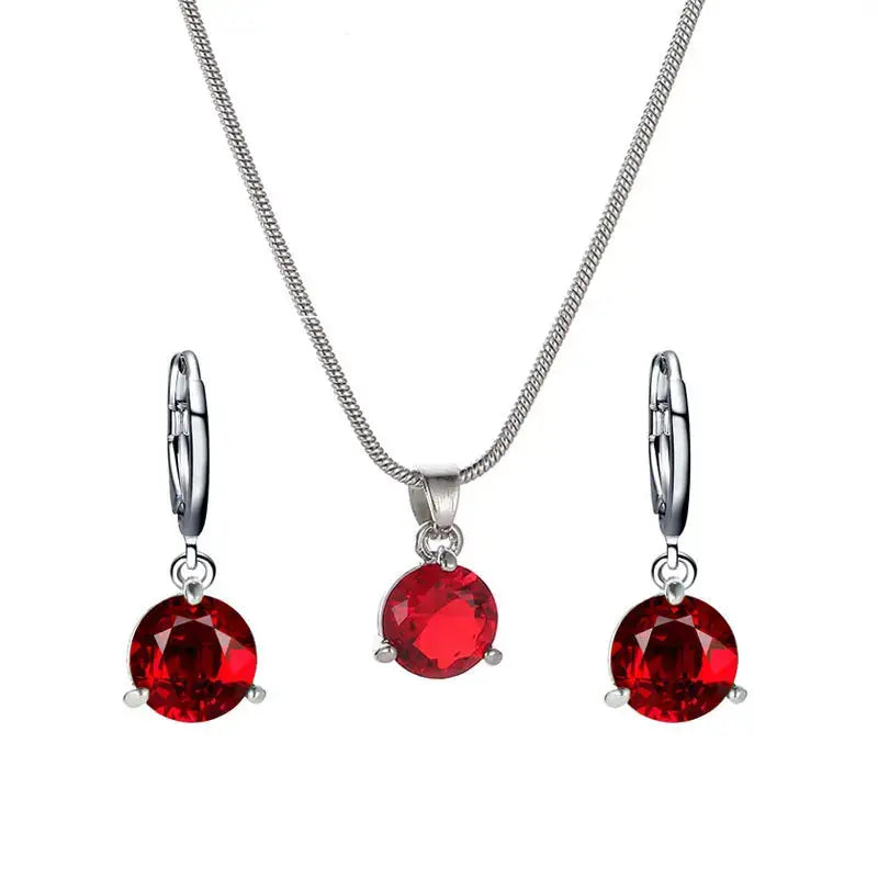 Chic Melody Pendant Necklace & Earrings Set - Glittering Zircon Crystal Jewelry for Women Good Vibrations