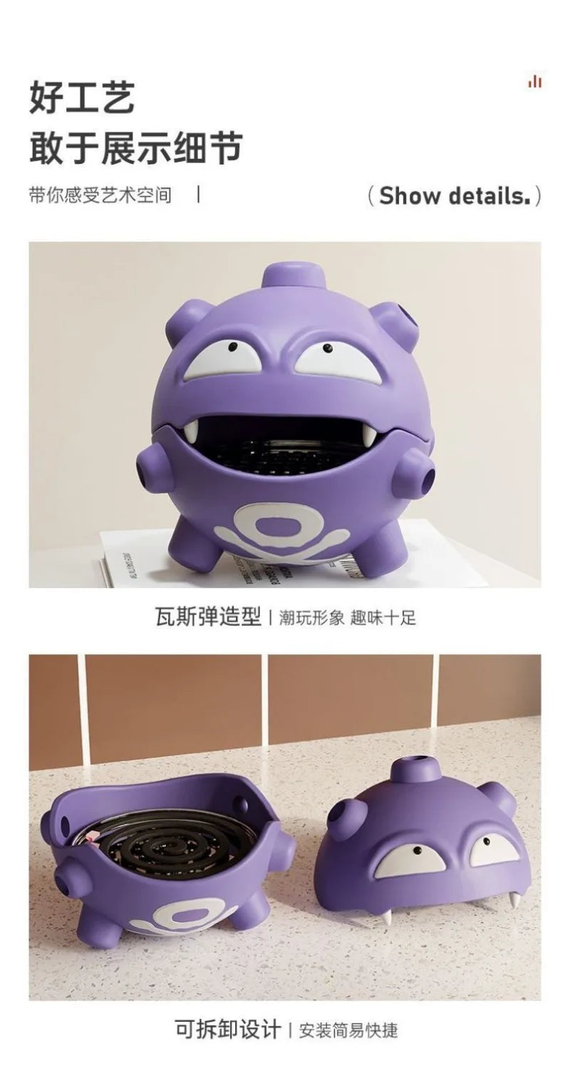 Cartoon Pokemon Weezing Mosquito Coil Tray Anime Indoor Incense Holders Bedroom Figures Desktop Car Decoration Storage Toys Gift Good Vibrations Adult Super Store