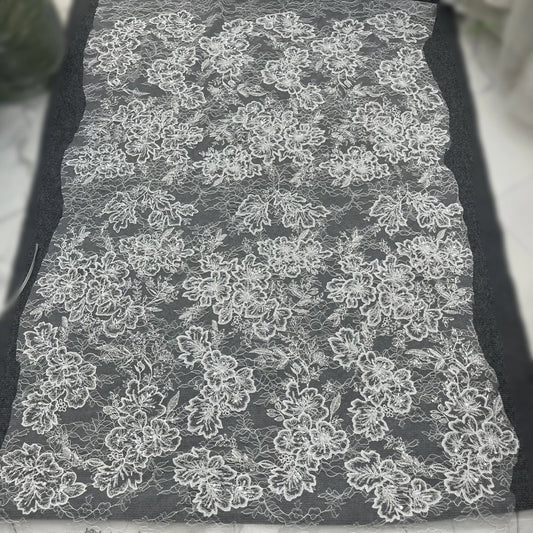 New French Lace Sequin Bead Tulle Embroidery High-end Wedding Dress Design Fabric Good Vibrations
