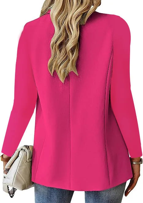 Women's Oversized Blazer Jacket Business Suit Coat Lapel Long Sleeve Solid Button Casual Elegant Coat Trendy Loose Outwear Good Vibrations