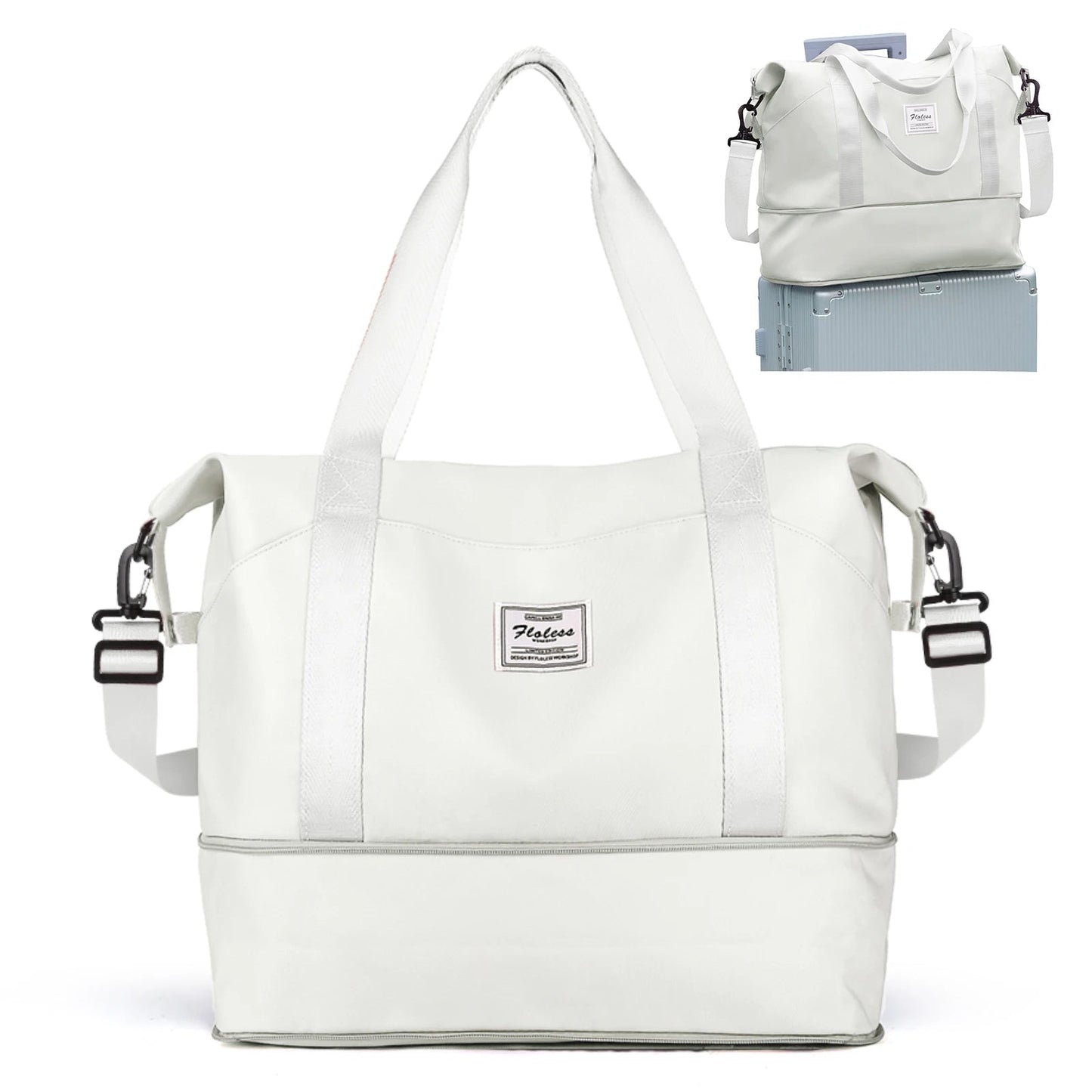 Expandable Travel Duffle Bag for Women Carry On, Weekender Overnight Shoulder Bag,Gym Tote Bag Wet Pocket Delivery Hospital Bag Good Vibrations