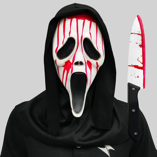 Screaming, Terrifying, Bloody Headset, Makeup Ball, Skull, Ghost Face Mask, Halloween Party, Mock Prop Good Vibrations