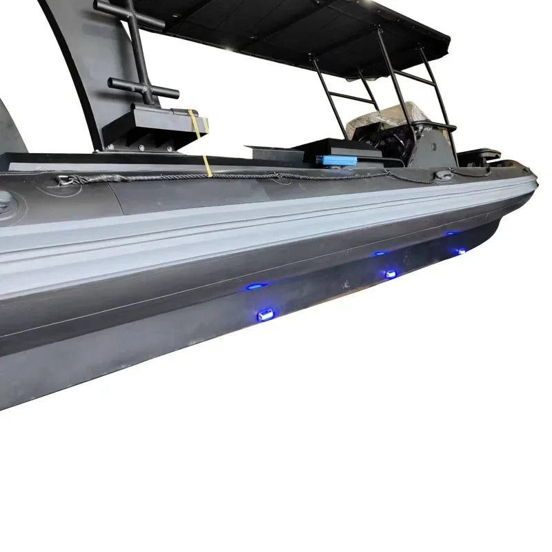 Luxury 25ft RIB760 Deep V-Shaped Aluminum Hull Hypalon RIB Boat with Sunbeds, Long Shade and Twin Outboard Engines Good Vibrations