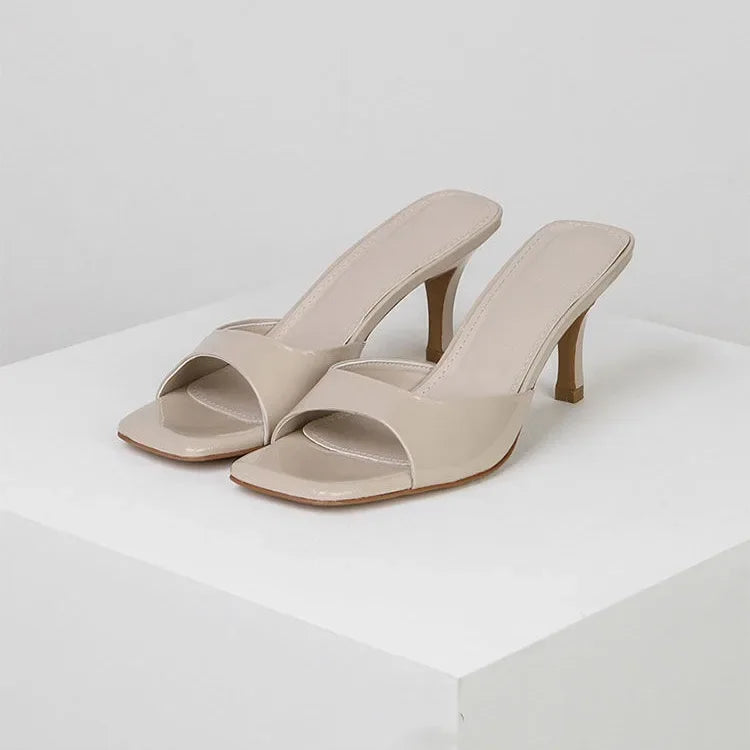 Women High Heel Sandals Summer New Fashion Square Toe Open Toe Women Elegant Casual Comfortable Black High Heel Sandals Good Vibrations