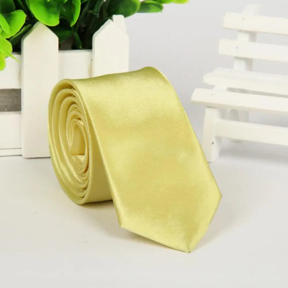 Mans Accessories Slim Skinny Tie for Men Jacquard Woven Solid Champagne Orange Red Purple Blue Ties Wedding Necktie corbatas par Good Vibrations