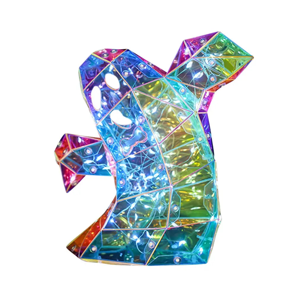 Prismatic Iridescent Spooky Ghost Prismatic Pumpkin Ghost LED Lights Halloween Lights Funny Colorful Glow Lights Halloween Decor Good Vibrations