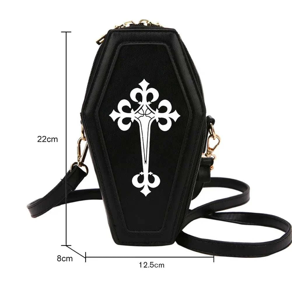 Women Fashion Shoulder Bag Large Capacity Coffin Shaped Casual Satchel Bag Adjustable Strap Spider Web PU Leather Chic Hobo Bag Good Vibrations