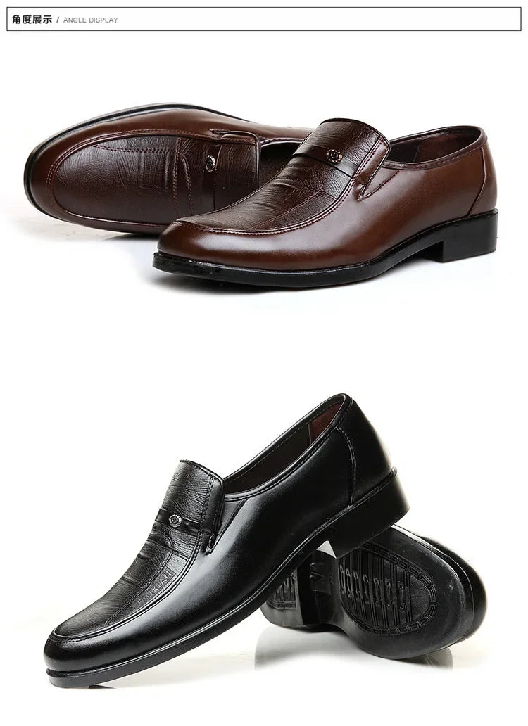 Casual Loafers for Men Round Toe Mens Formal Shoes Business Handmade Slip-On Mens Flat Shoes Mocasines Zapatos De Hombre Good Vibrations