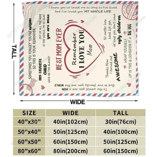 Letter To Mom Pattern Blanket Mother Gift Soft Comfortable Warm Throw Air-conditioned Room Nap Blanket for Home Custom blankets Good Vibrations