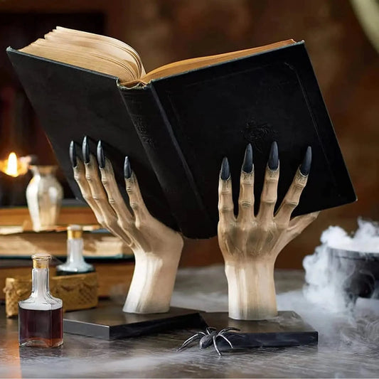 Halloween Bookends Decor Gothic Home Decor Bookends Shelves Unique Scary Monster Hand Book Ends Spooky Halloween Room Decor Good Vibrations