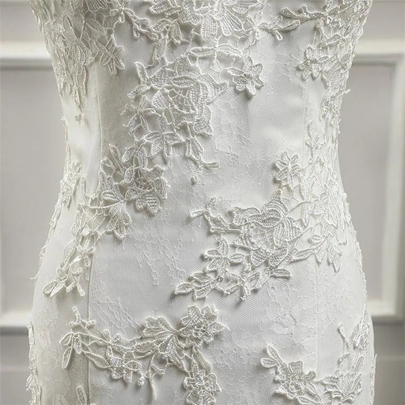 Vestidos Para Mujer Elegantes Para Boda New Strapless Slimming Fishtail Sweet Lace French Light Luxury Bride Light Wedding Dress Good Vibrations