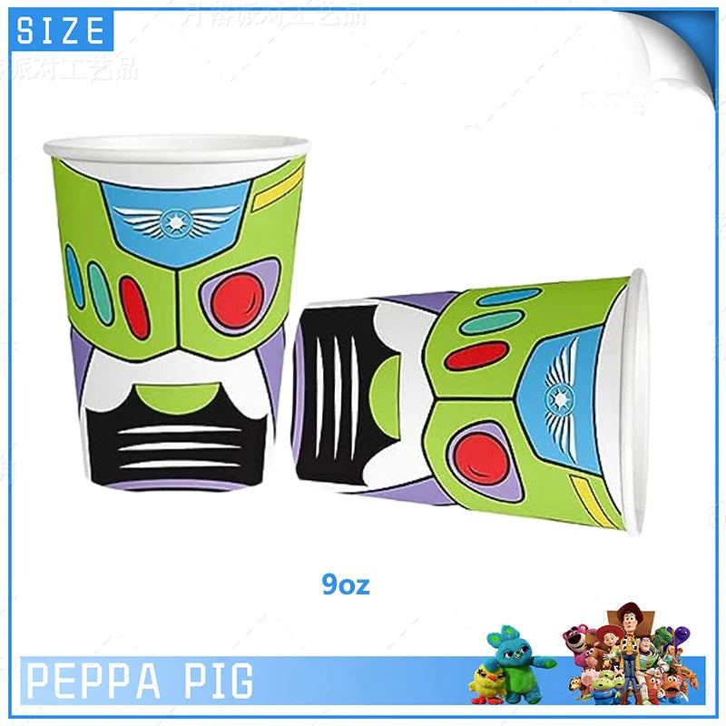 Toy Story Birthday Party Decoration Buzz Lightyear Balloons Paper Tableware Plate Cup Tablecloth Baby Shower Party Supplies Good Vibrations