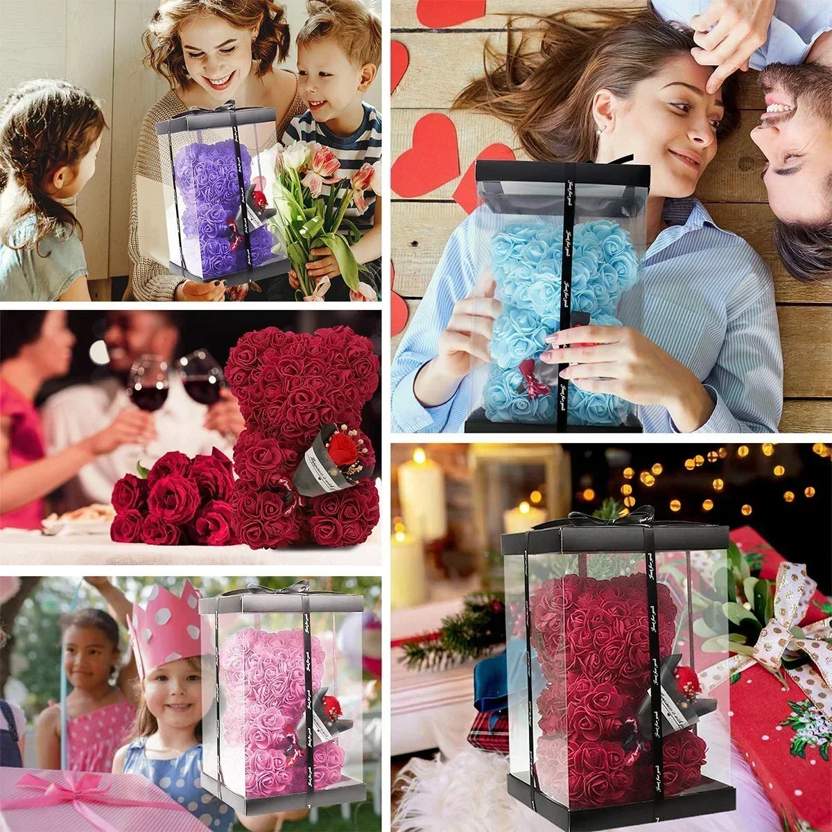 Rose Teddy Bear Artificial Flower Anniversary Valentines Day Birthday Gift Mothers Day Mom Gifts Girlfriend Birthday Gifts Women Good Vibrations