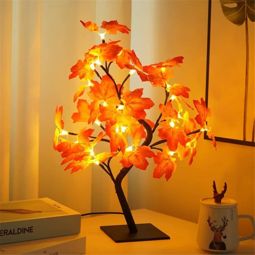 24LED Table Lamp Rose Flower Tree USB Night Lights Christmas Decoration Gift for Kids Room Rose Flower Lighting Home Decoration Good Vibrations