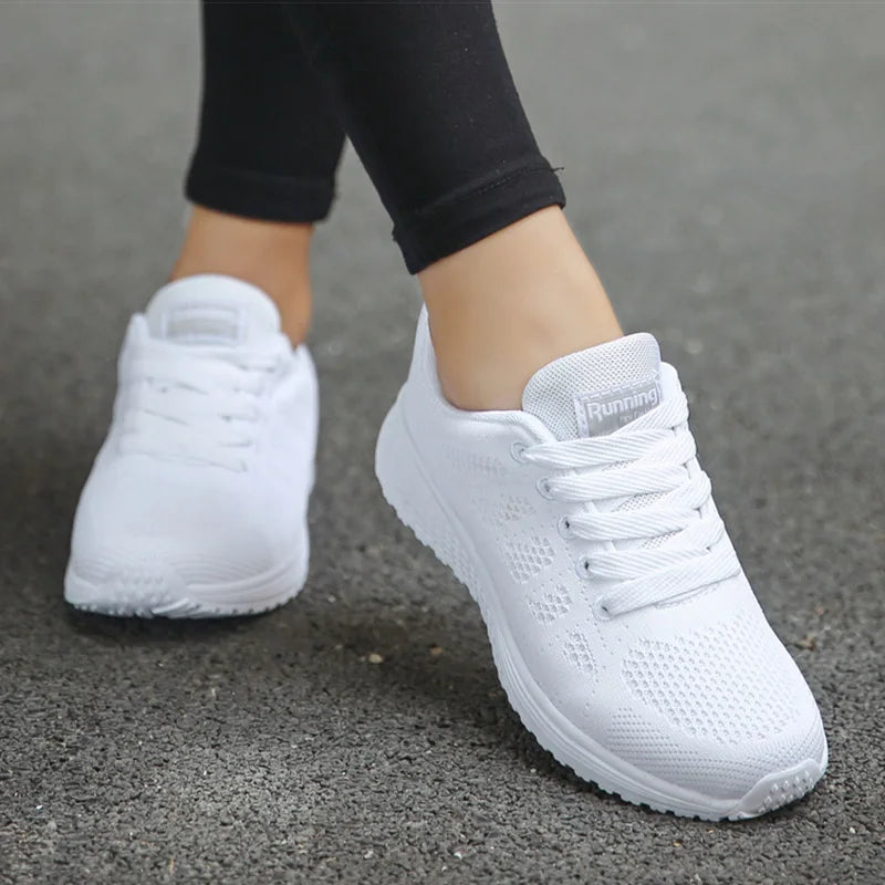 Women Sports Shoes 2023 Trends Sneakers Women Light Sport Sneaker Breathable Casual Shoes For Women White Tennis Female Footwear Good Vibrations