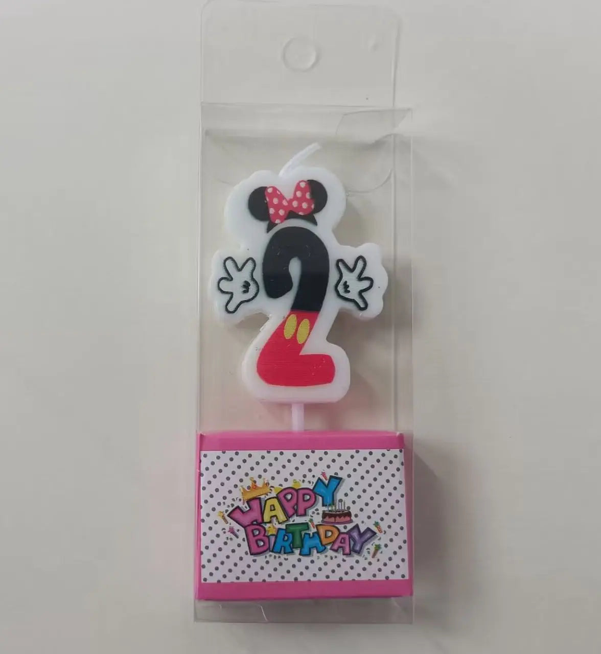 Hot Happy Birthday Number 0-9 Candles Cartoon Mickey Minnie Mouse Candle Cake Cupcake Topper Party Decoration Supplies DIY Gifts Good Vibrations