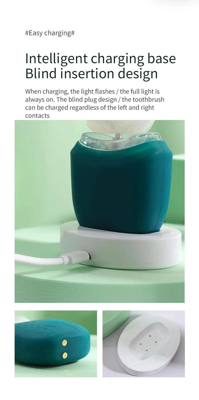 Electric Toothbrush for Adult Automatic USB Charge U-Shaped Toothbrush 360 Degrees Intelligent Rechargeable Toothbrus Good Vibrations