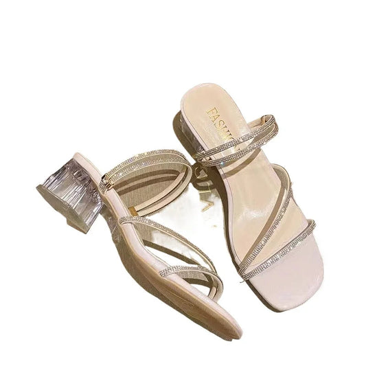 Sandal Slipper 2024 New Summer Fairy Style Womens Shoes Antiskid Not Grinding Feet High Heels Womens Sandals Womens Slippers Good Vibrations