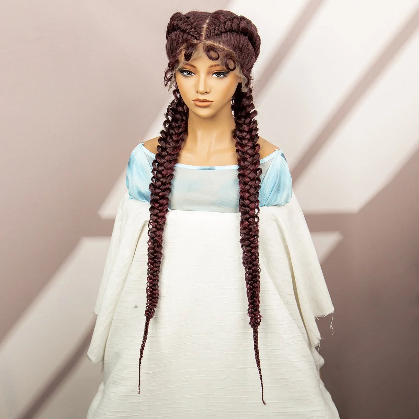 Synthetic Goddess Braided Wigs Cornrow Braided Wigs with Baby Hair Braids Wigs for Women Daily Use Knotless Wigs Good Vibrations
