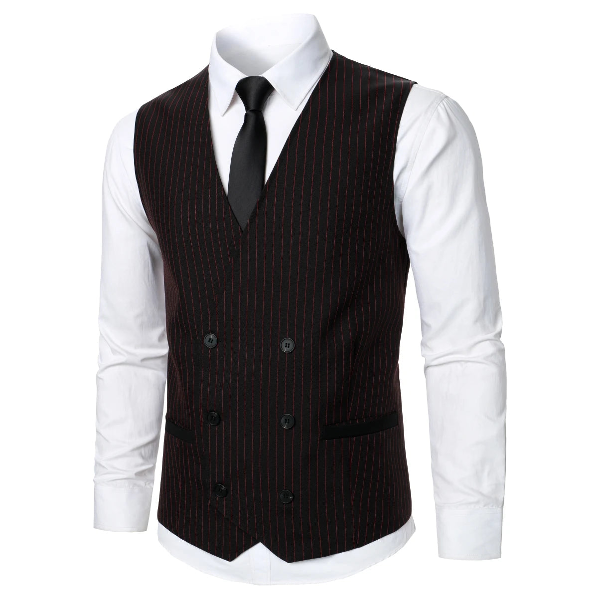 Men Suit Vest Coat Stripe Fabric Open Button Design Classic Design Causal Business Fashion Slim Fit Men Suit Good Vibrations
