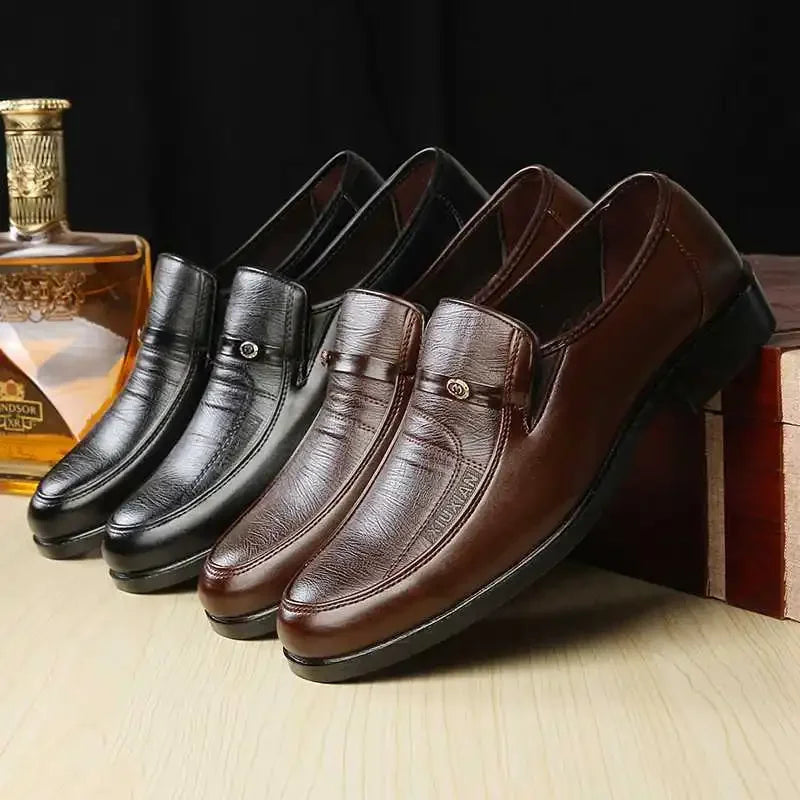 Casual Loafers for Men Round Toe Mens Formal Shoes Business Handmade Slip-On Mens Flat Shoes Mocasines Zapatos De Hombre Good Vibrations