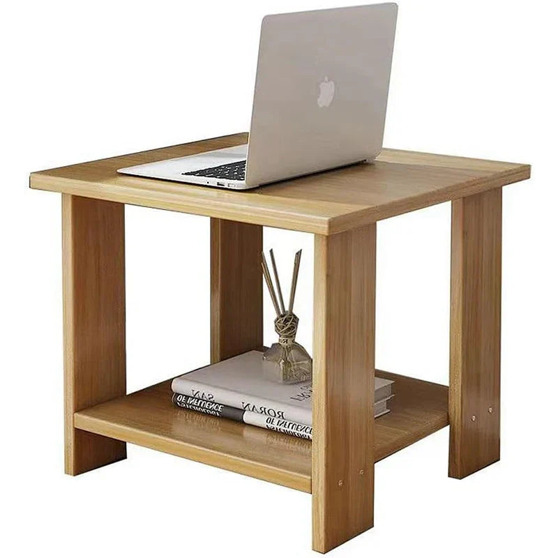 Simple Bedside table Solid Wood Nightstands Double-Layer Night table Living Room Sofa Side Table Modern Home Bedroom furniture Good Vibrations