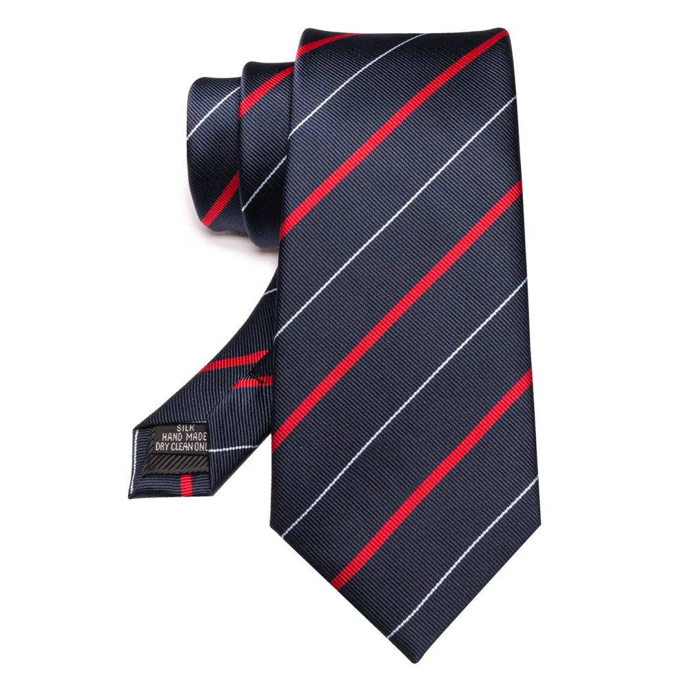EASTEPIC Men's Gifts of Striped Ties Red Neckties for Gentlemen in Fine Apparel Fashionable Accessories for Social Occasions Good Vibrations