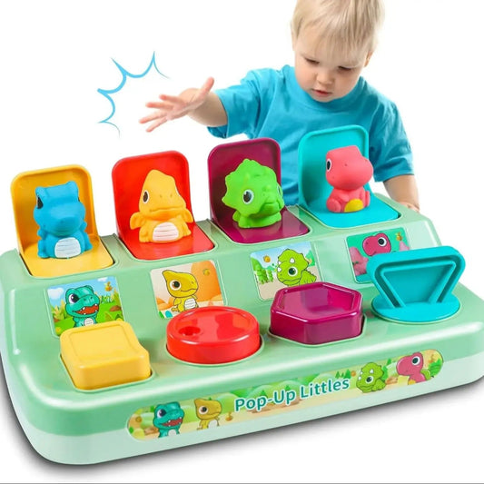 Pop Up Animal Toy, Interactive Baby Toys for 1-3 Year Olds, Montessori Cause & Effect Toys, Early Learning Toys for Toddlers Good Vibrations