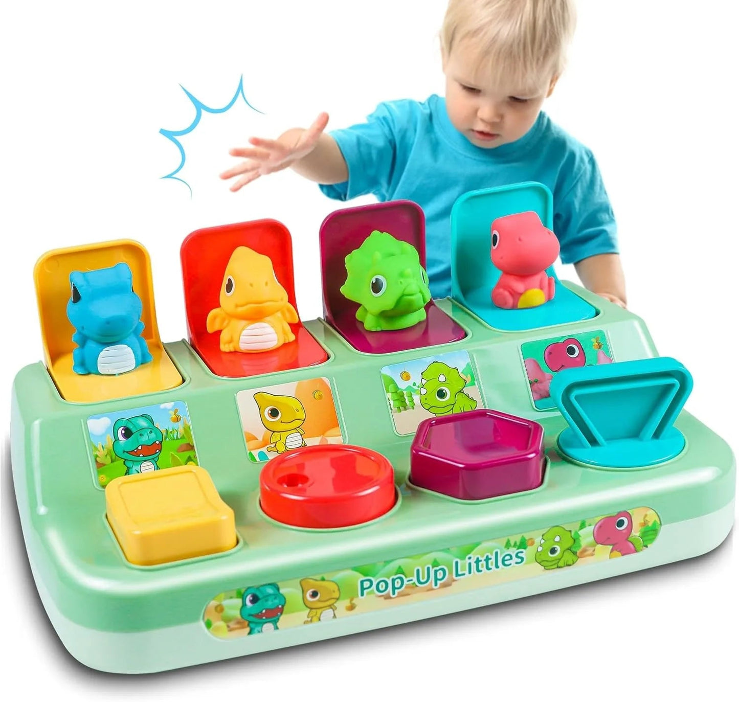 Pop Up Animal Toy, Interactive Baby Toys for 1-3 Year Olds, Montessori Cause & Effect Toys, Early Learning Toys for Toddlers Good Vibrations