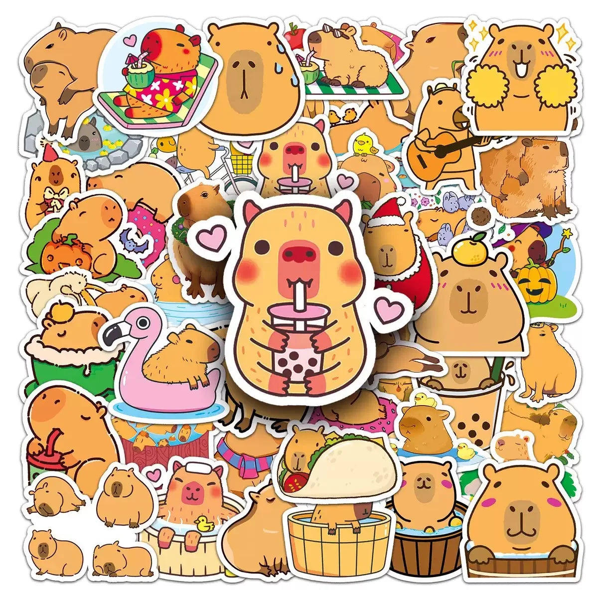 Cartoon Capybara Birthday Party Decoration Disposable Tableware Cup Plate Napkins Tablecloth Banner Baby Shower Party Supplies Good Vibrations