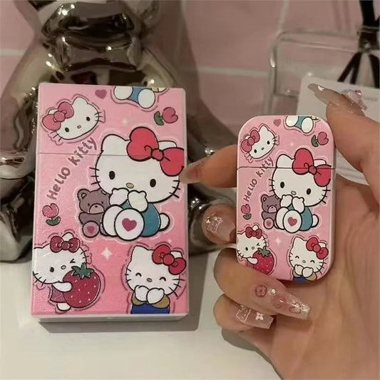Sanrio Series Cigarette Box Multiple Styles Hello Kitty Kuromi Pochacco My Melody Fashion Distinctive Plastic Cute Card Storage Good Vibrations