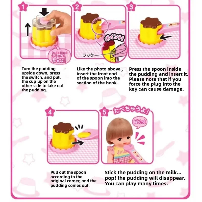 Food Feeding Pudding Feeding Toy Role Play Early Education Strawberry Pudding Toy Pretend Play House Toys Desktop Ornament Toys Good Vibrations