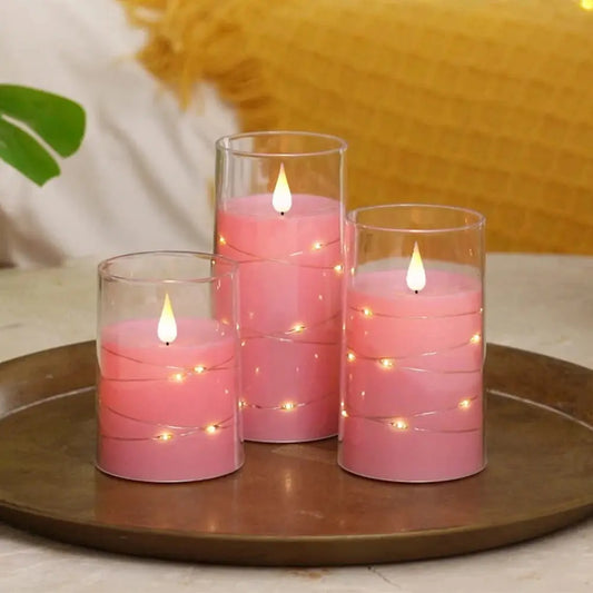 Electronic candles LED candles for home decoration LED light strips with remote control LED glass candles Christmas wedding part Good Vibrations