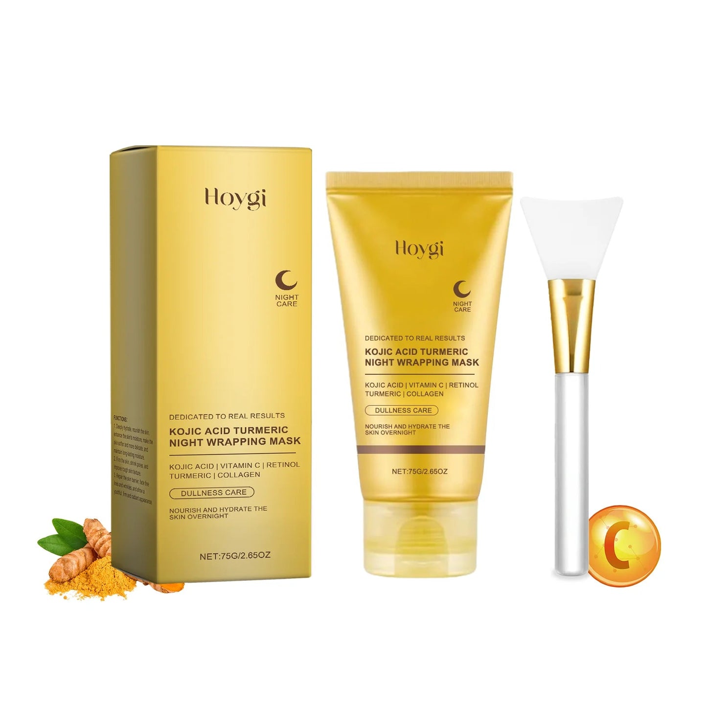 Collagen Peel off Mask Deep Cleansing Pores Oil Control Turmeric Wrapping Night Face Mask for Brightening Rejevenation Skin Care Good Vibrations