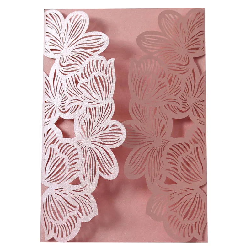 10/20pcs Flowers Wedding Invitations Card White Paper Birthday Gift Greeting Card Cover Wedding Engagement Party Decor Supplies Good Vibrations